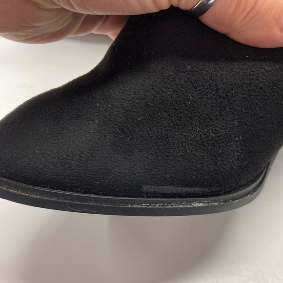 Just Fab Larken Faux Suede Over the Knee Black Boots SZ 8.5 Chunky Heel Side Zip - Picture 11 of 11